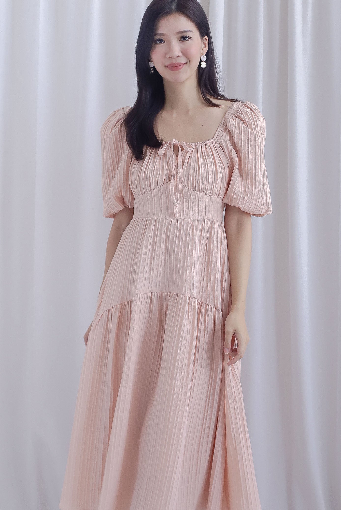 curved hem maxi dress Plus Size & Curve Leaf Floral Ruffle Slit Belted Asymmetrical Hem Maxi Summer Dress In LIGHT PINK