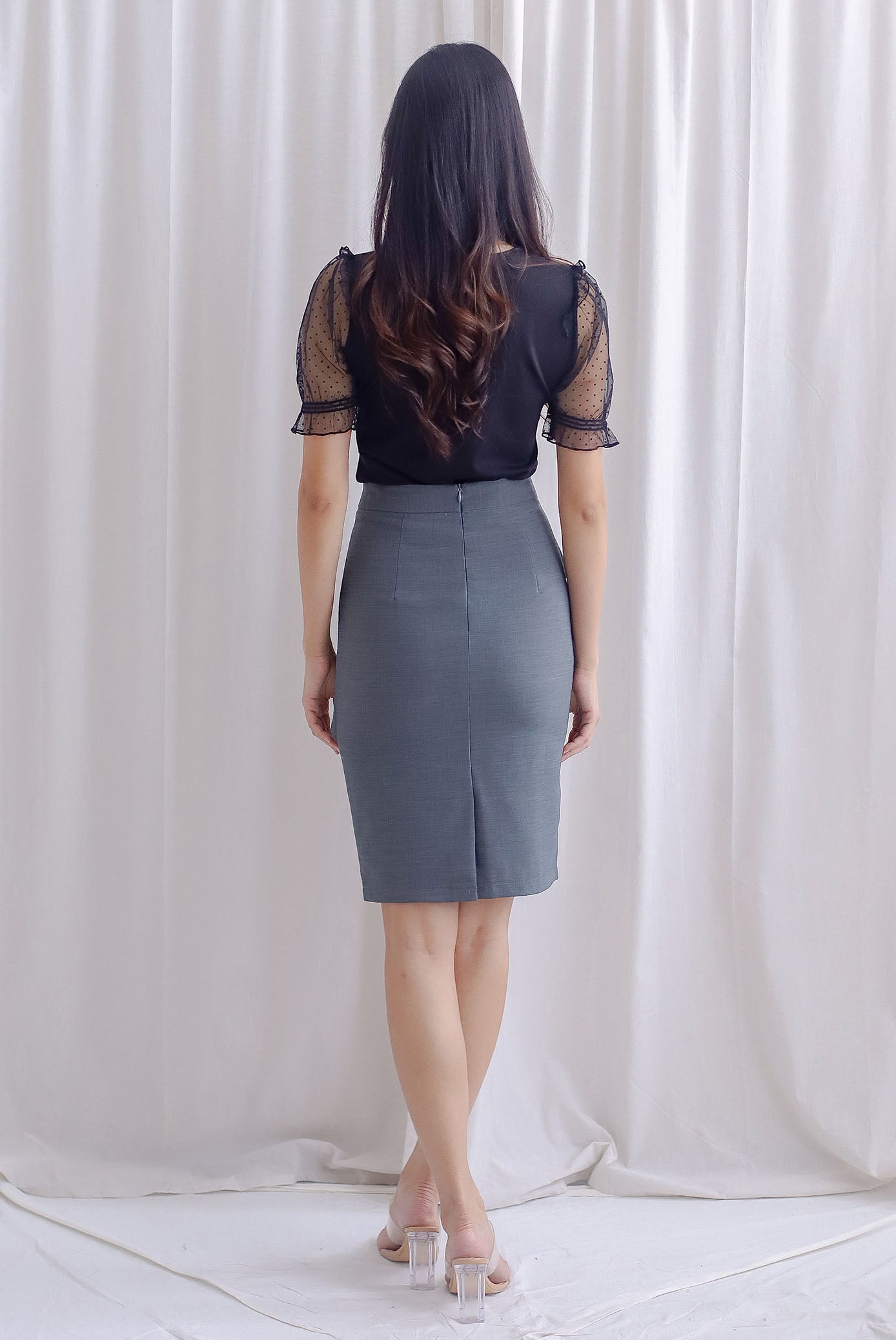 Grey 2024 peplum skirt