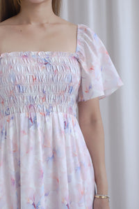 TDC Henrietta Multi Way Smocked Maxi Dress In Misty Rose