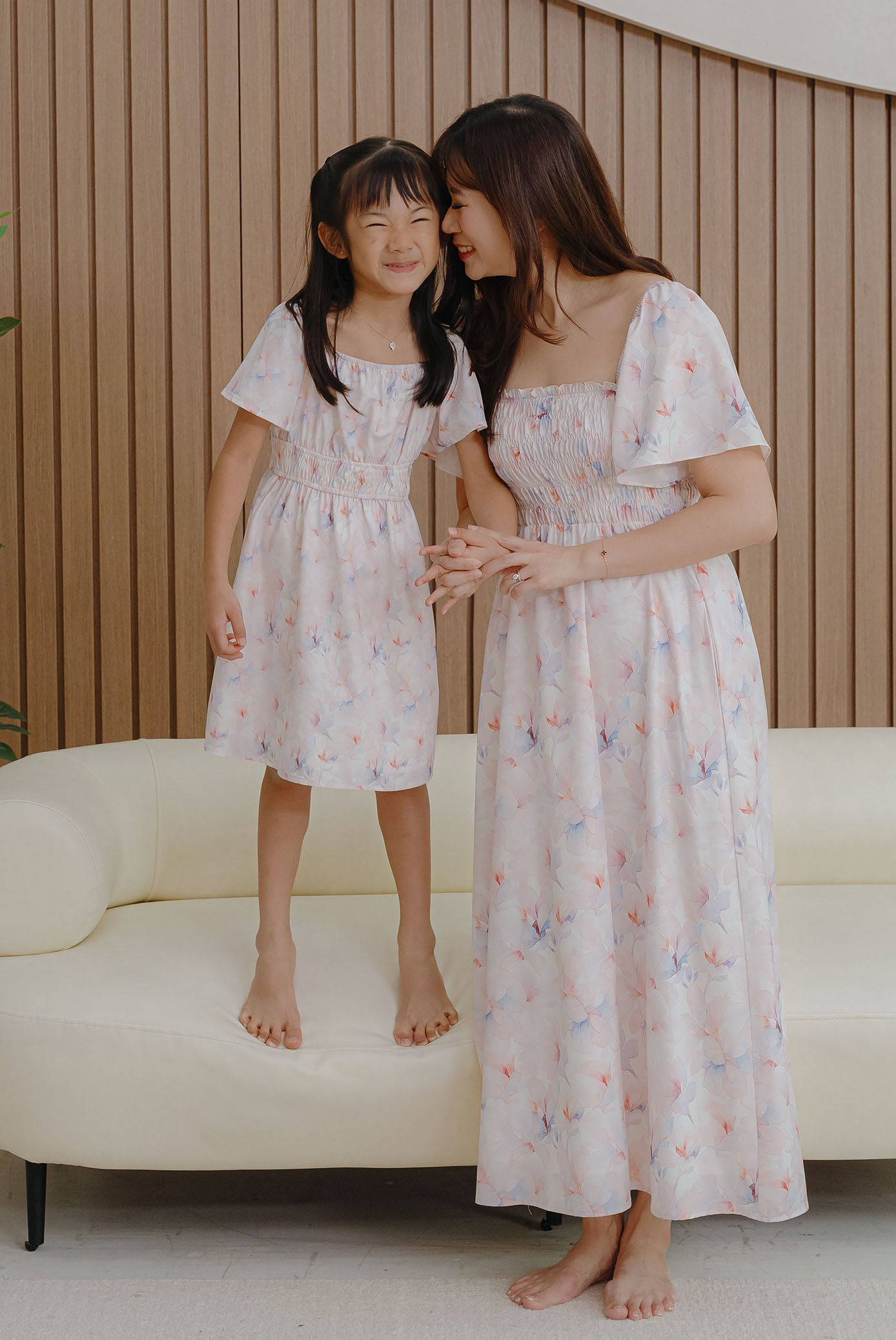TDC Henrietta Multi Way Smocked Maxi Dress In Misty Rose