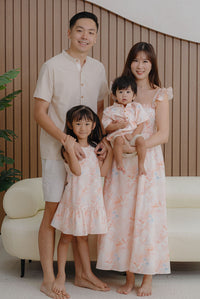 TDC Henrietta Multi Way Smocked Maxi Dress In Orange Pale