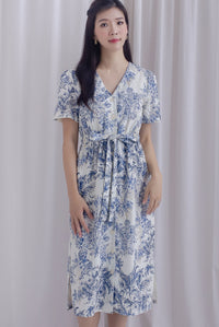 TDC Lovie Chinoiserie Buttons Drawstring Dress