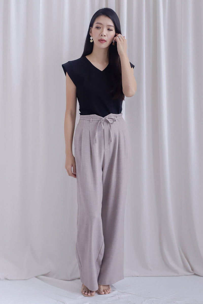 TDC Marlo Tux Waist Pants In Grey