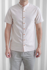 TDC Nordin Men Shirt In Ecru/Orange Pale