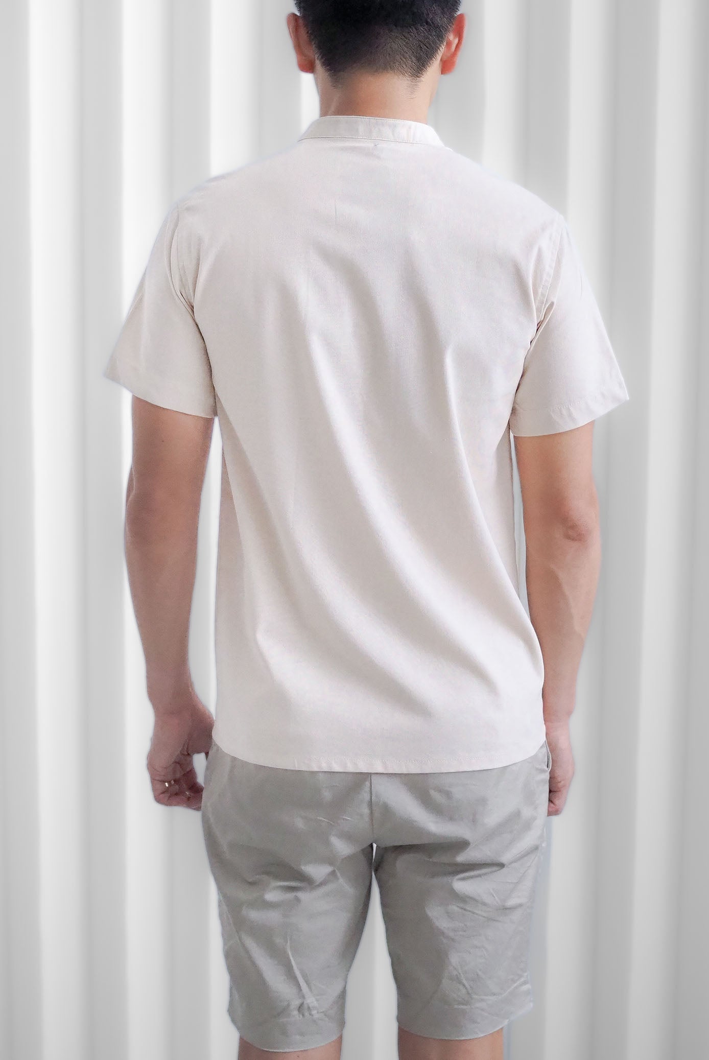 TDC Nordin Men Shirt In Ecru/Orange Pale