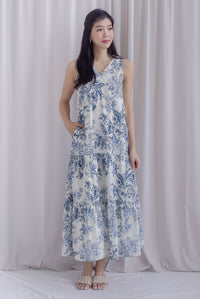 *Backorder* TDC Scottie Chinoiserie Two Ways Tiered Maxi Dress