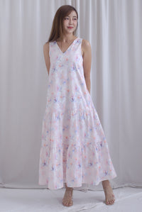 TDC Scottie Two Ways Tiered Maxi Dress In Misty Rose
