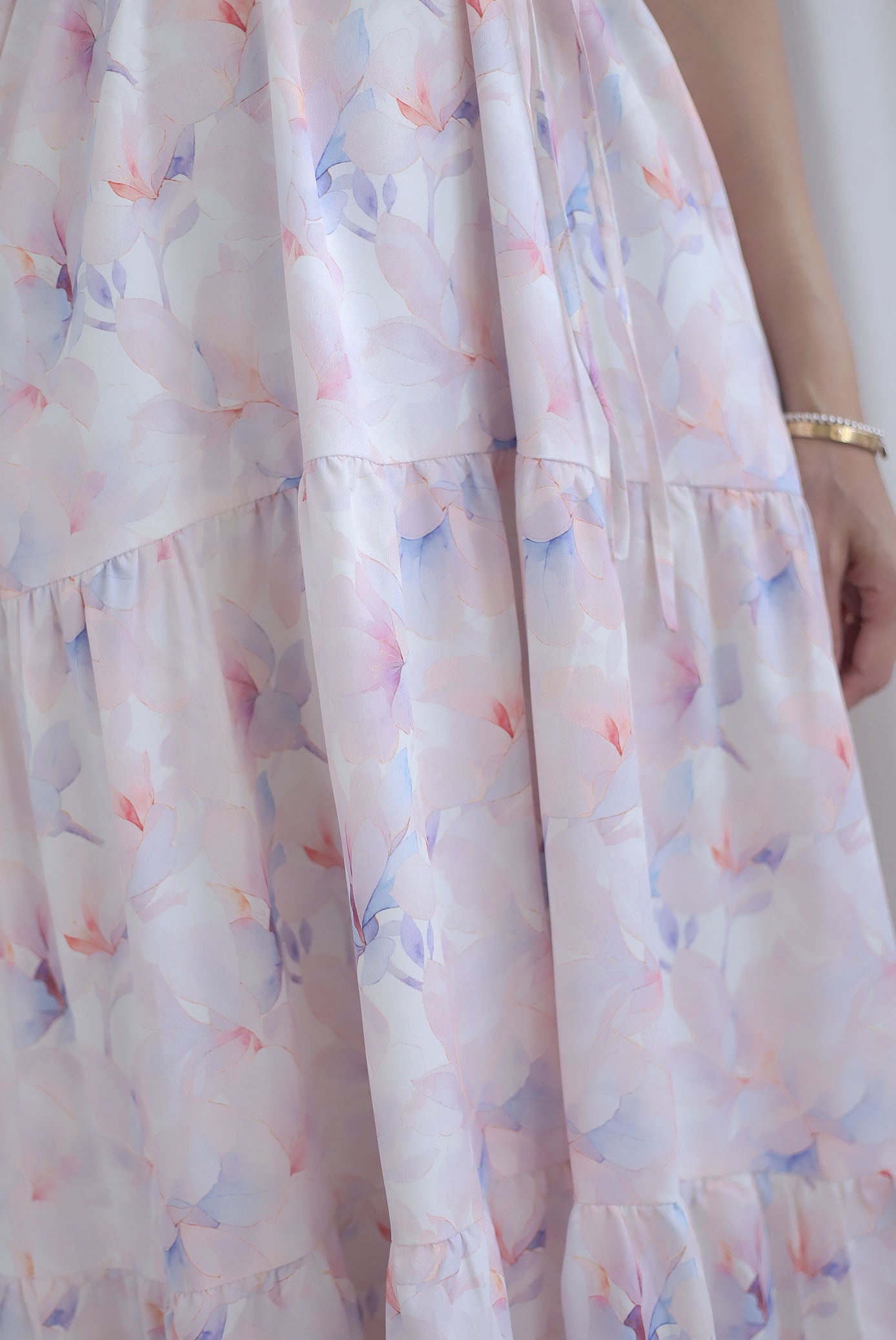 TDC Scottie Two Ways Tiered Maxi Dress In Misty Rose