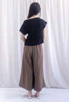 Vega Ribbed Wide Neck Top In Black