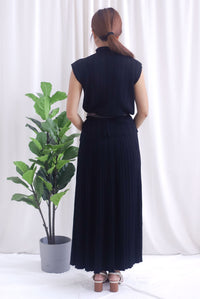Victoria Weave Belt 3 Pcs Knit Set In Black