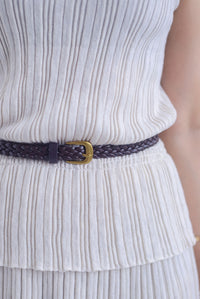 Victoria Weave Belt 3 Pcs Knit Set In Cream