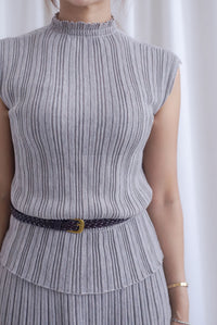 Victoria Weave Belt 3 Pcs Knit Set In Taupe