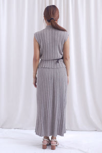 Victoria Weave Belt 3 Pcs Knit Set In Taupe