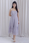 Weave Crochet Spaghetti Maxi Dress In Lilac