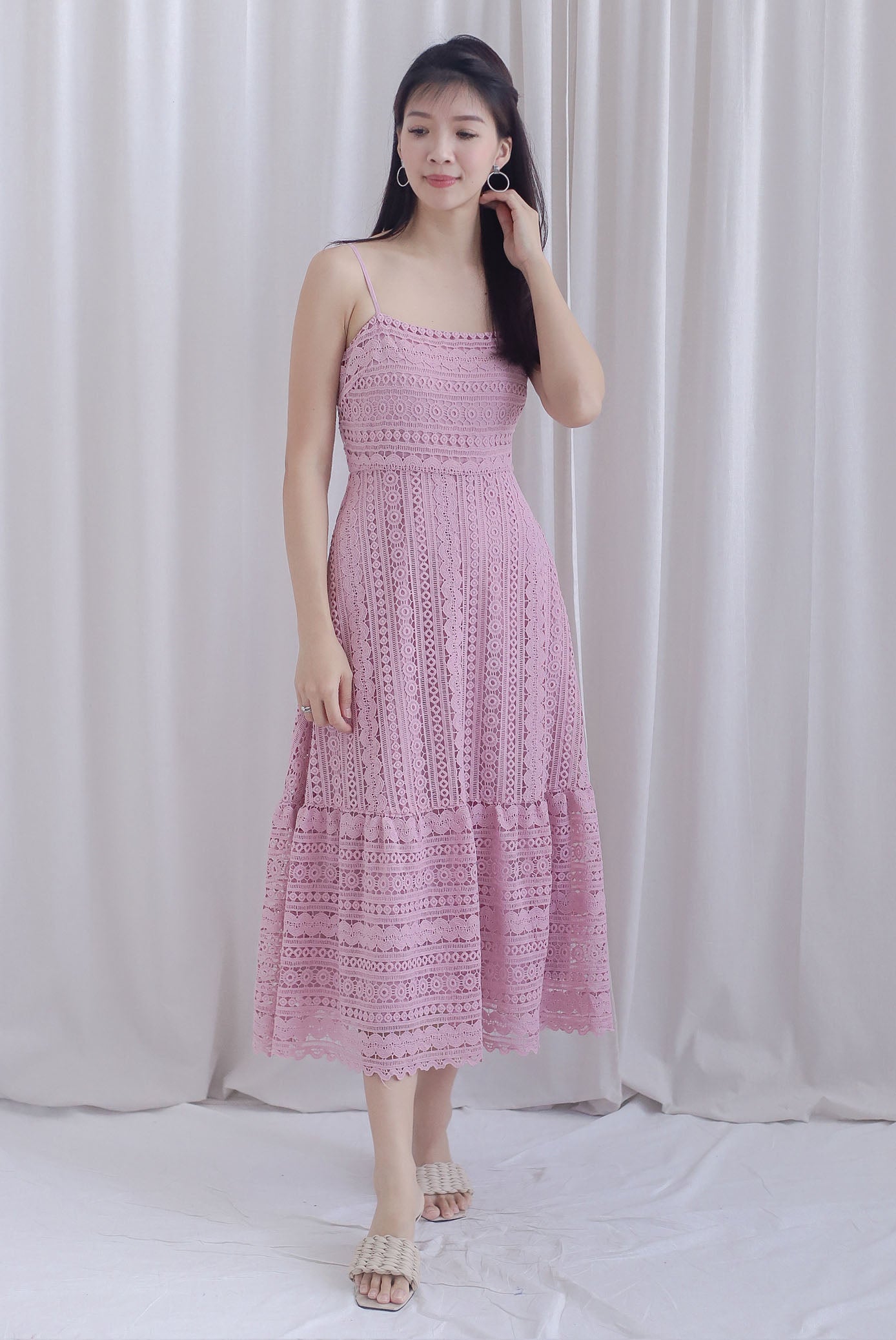 dusty pink crochet dress House of CB Dusty Rose Pink Crochet Lace Bodycon Gialla Dress Size XXS