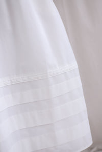 Whisper Frill Ruched Puffy Sleeve Pintuck Maxi Dress In White