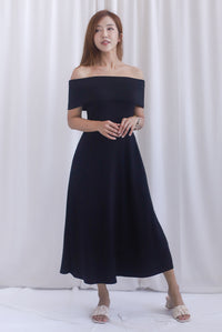 Zendaya Off Shoulder Skater Dress In Black
