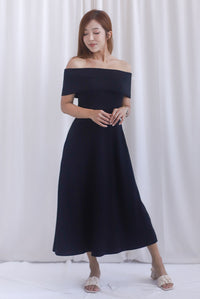 Zendaya Off Shoulder Skater Dress In Black