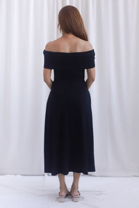 Zendaya Off Shoulder Skater Dress In Black