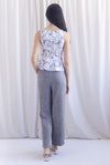 Zoey Porcelain Seam Peplum Top In Blue