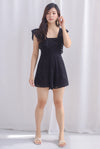 *Restocked* Aurelia Eyelet Ruffle Romper In Black