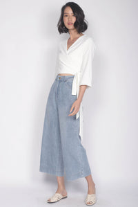 Batty Denim Culottes In Light Wash