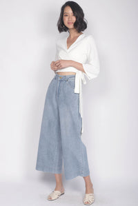 Batty Denim Culottes In Light Wash