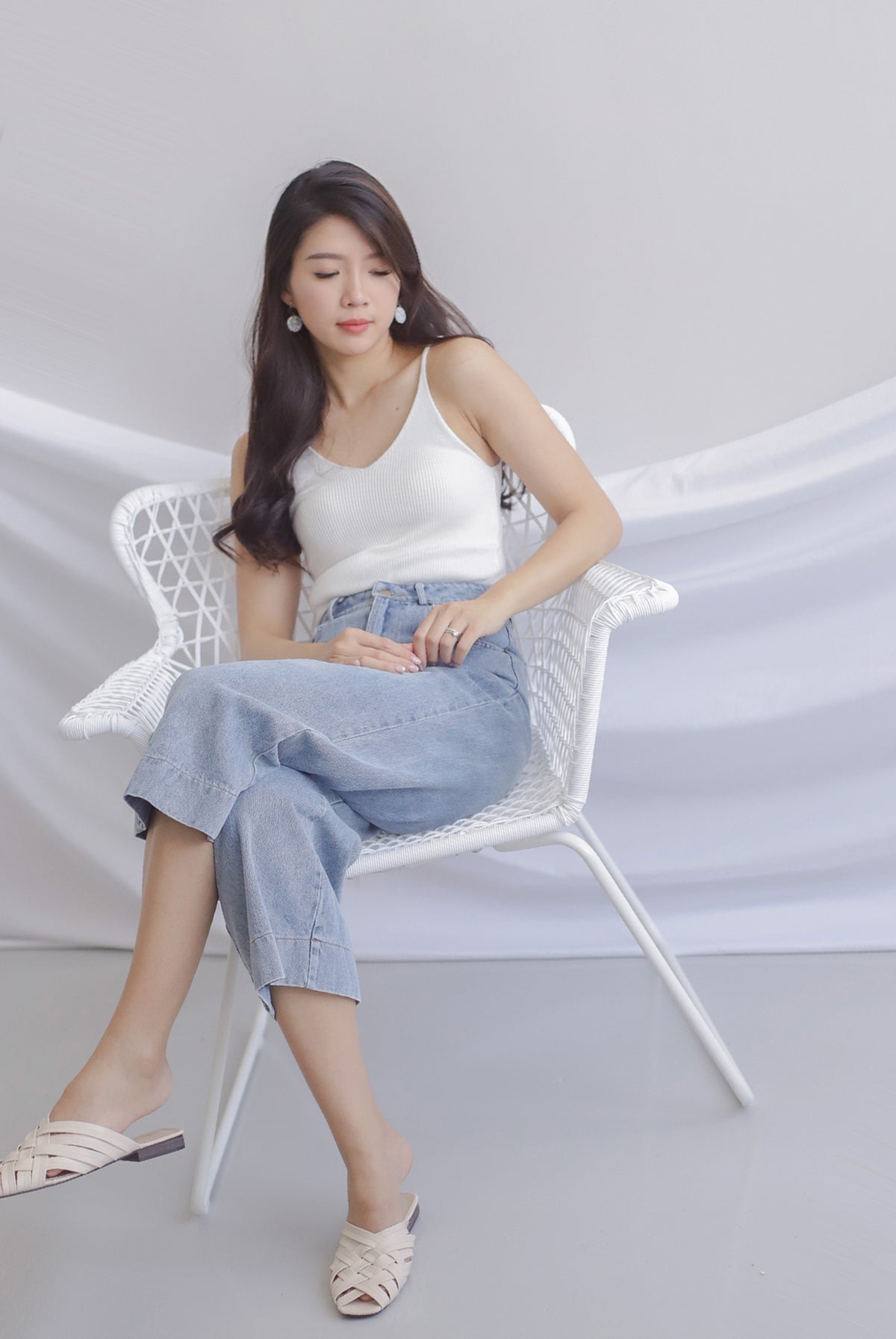 Batty Denim Culottes In Light Wash