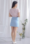 Brea Buttons Denim Skirt In Light Blue