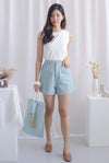 Camry Mum's Shorts W Tote Bag In Frost Blue