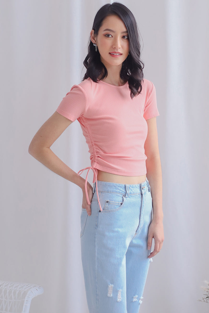 Corvina Two Ways Ribbed Top In Pink