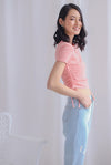 Corvina Two Ways Ribbed Top In Pink