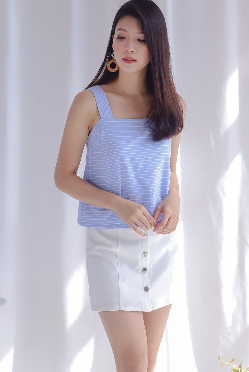 Dash Stripes Top In Skyblue