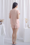Dimple Lounge Shirt In Peach Pink
