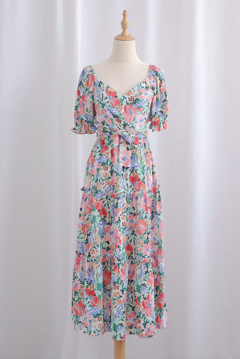 TDC Eureka Multiway Puffy Sleeve Dress In Spring