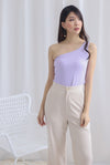 Eathelyn Ribbed Toga Top In Lilac