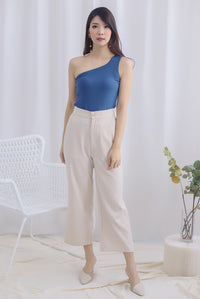 Eathelyn Ribbed Toga Top In Steel Blue