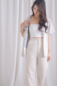 Emiri Short Sleeve Reverisble Kimono Outerwear In Porcelain