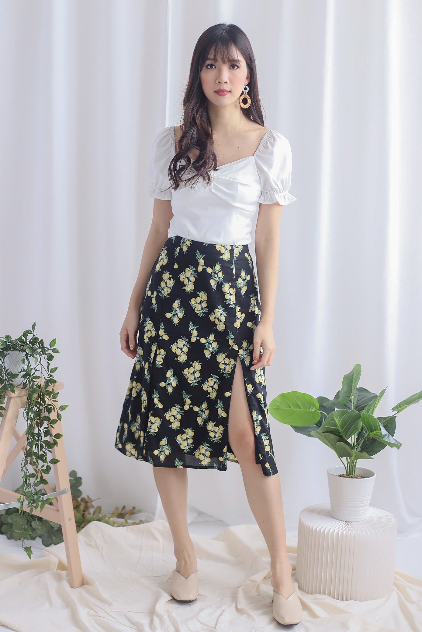 Topshop Printed Double Split Maxi Skirt In Multi | ModeSens
