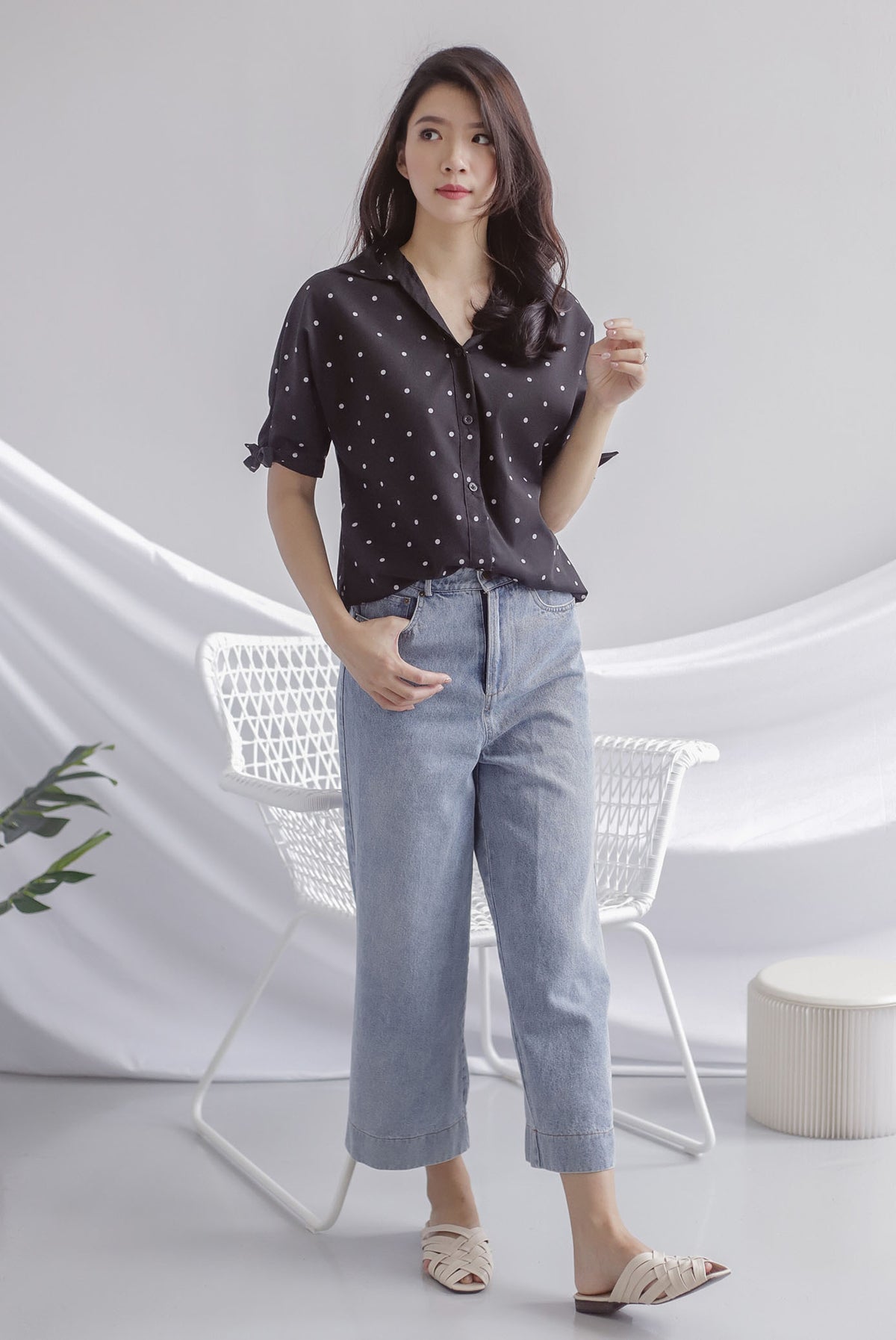 Batty Denim Culottes In Light Wash
