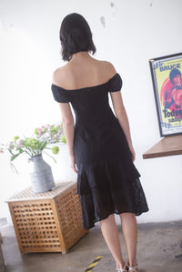 Fannie Embro Off Shoulder Dress In Black