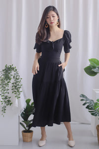 Ferre Textured Tiered Maxi Skirt In Black
