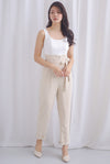 *Premium* Floride Paperbag Jumpsuit In Cream
