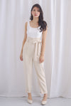 *Premium* Floride Paperbag Jumpsuit In Cream