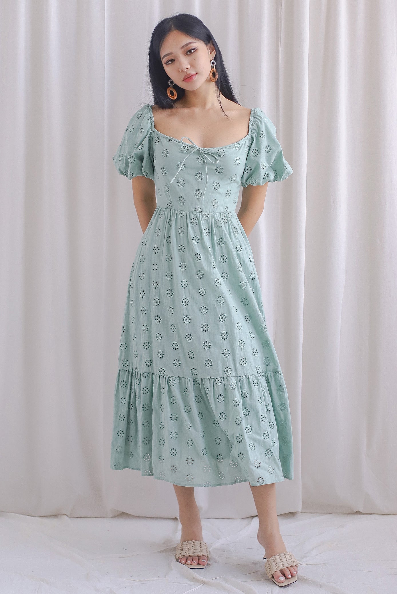seafoam green midi dress Seafoam Ease Zip Front Midi Dress Medium