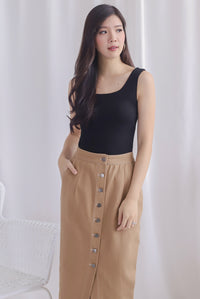 Hazelle Round Neck Tank Top In Black