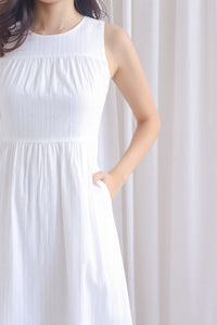 Jen Eyelet Lattice Tier Maxi Dress In White