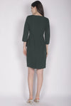Jinger Belted Sleeve Dress In Forest Green