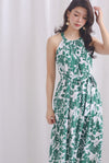 Jodi Halter Tier Midi Dress In Green
