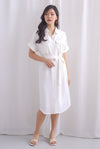 Johanna Utility Shirt Dress In White